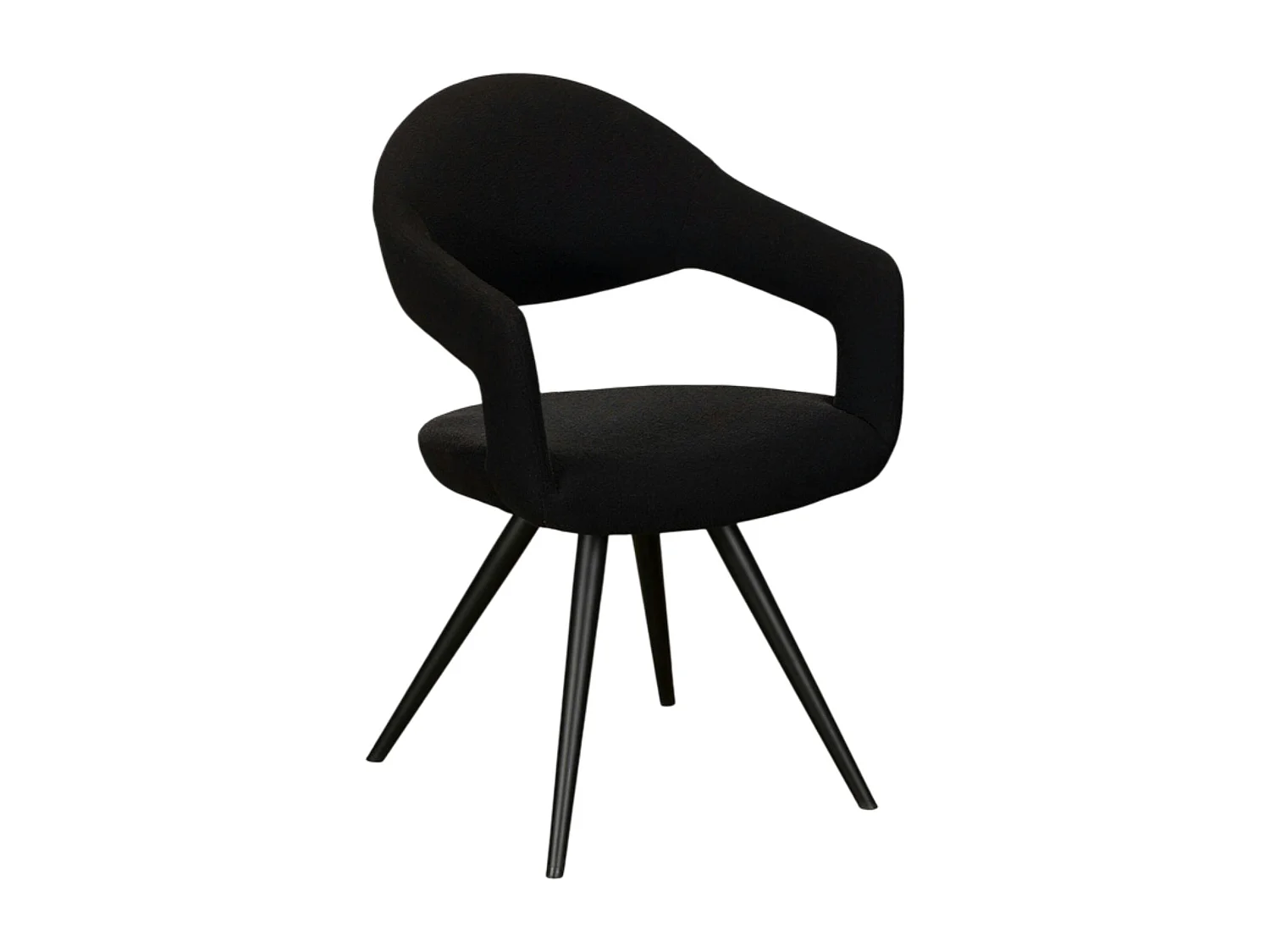 Chaise salle à manger noire à dossier ouvert (lot de 2) TREVI