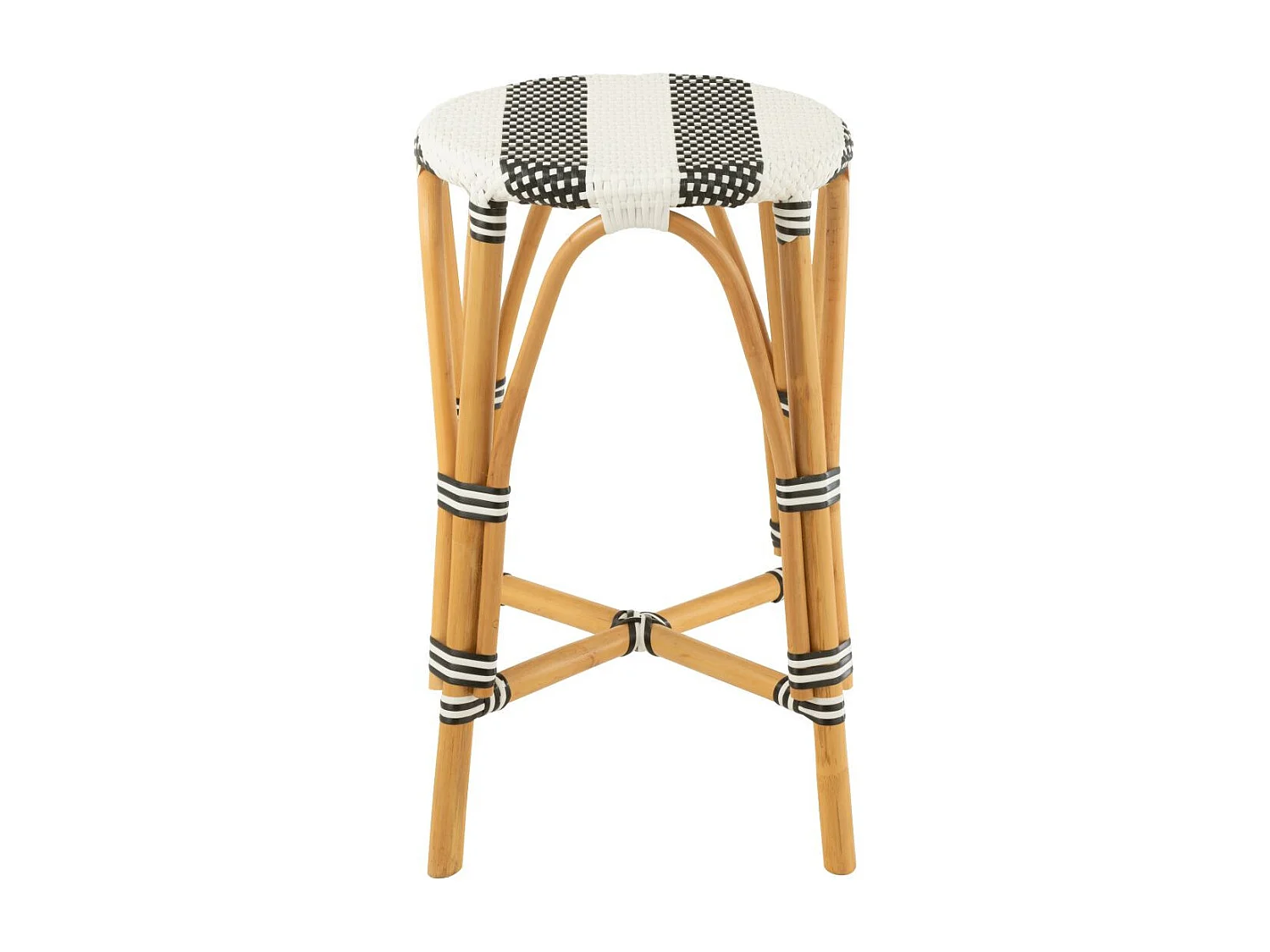 Tabouret de Bar en Rotin "Danial" 65cm Noir