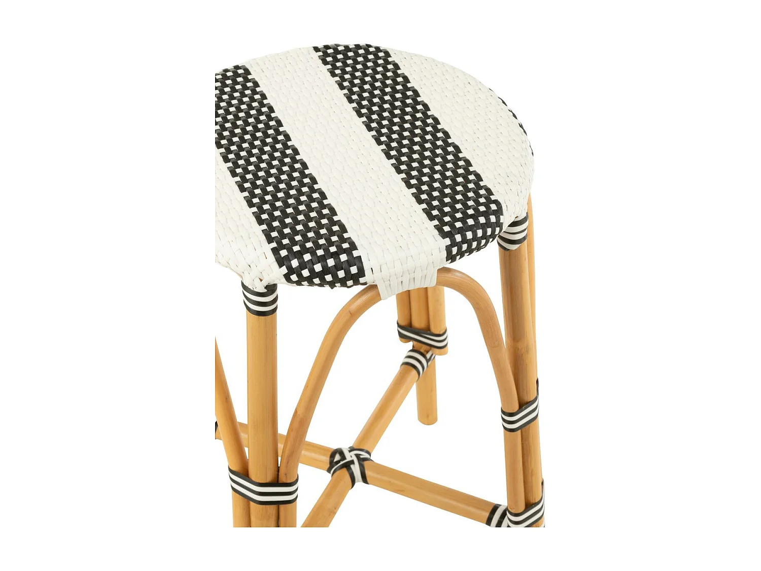 Tabouret de Bar en Rotin "Danial" 65cm Noir