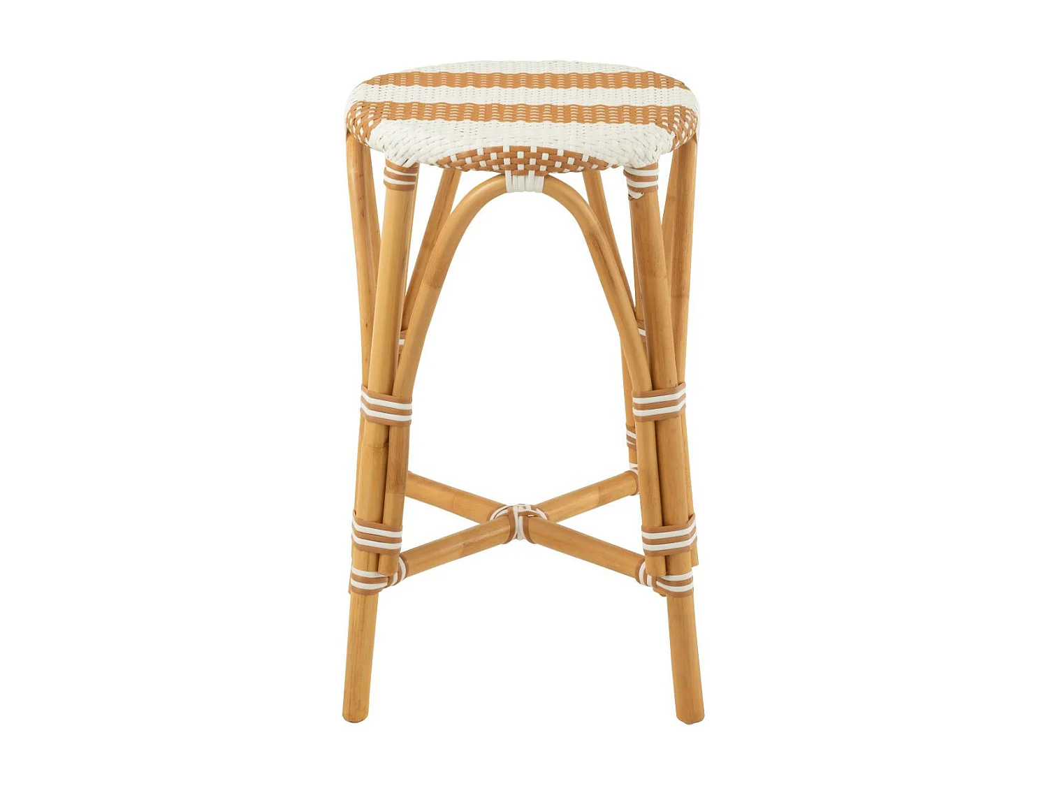 Tabouret de Bar en Rotin "Danial" 65cm Blanc