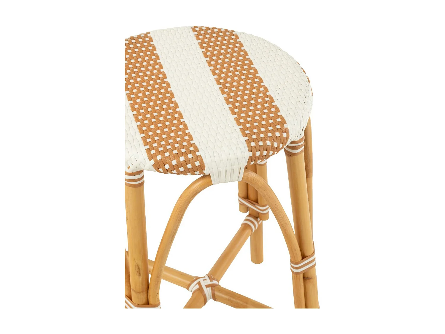 Tabouret de Bar en Rotin "Danial" 65cm Blanc