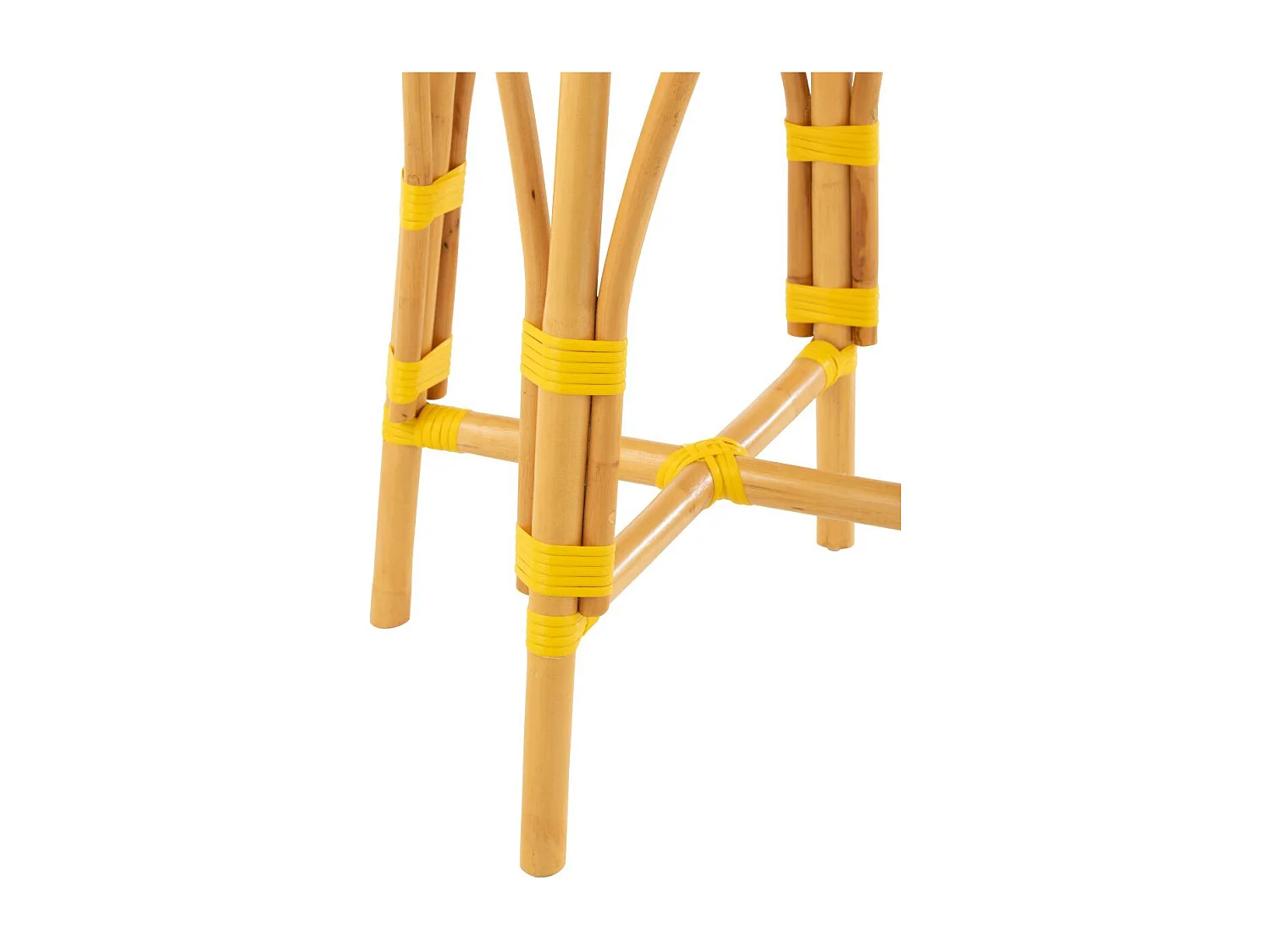 Tabouret de Bar en Rotin "Danial" 65cm Jaune