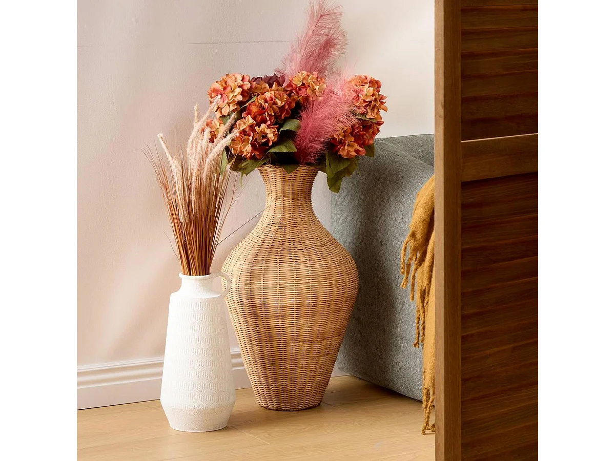 Vase Déco en Rotin "Melia" 70cm Naturel