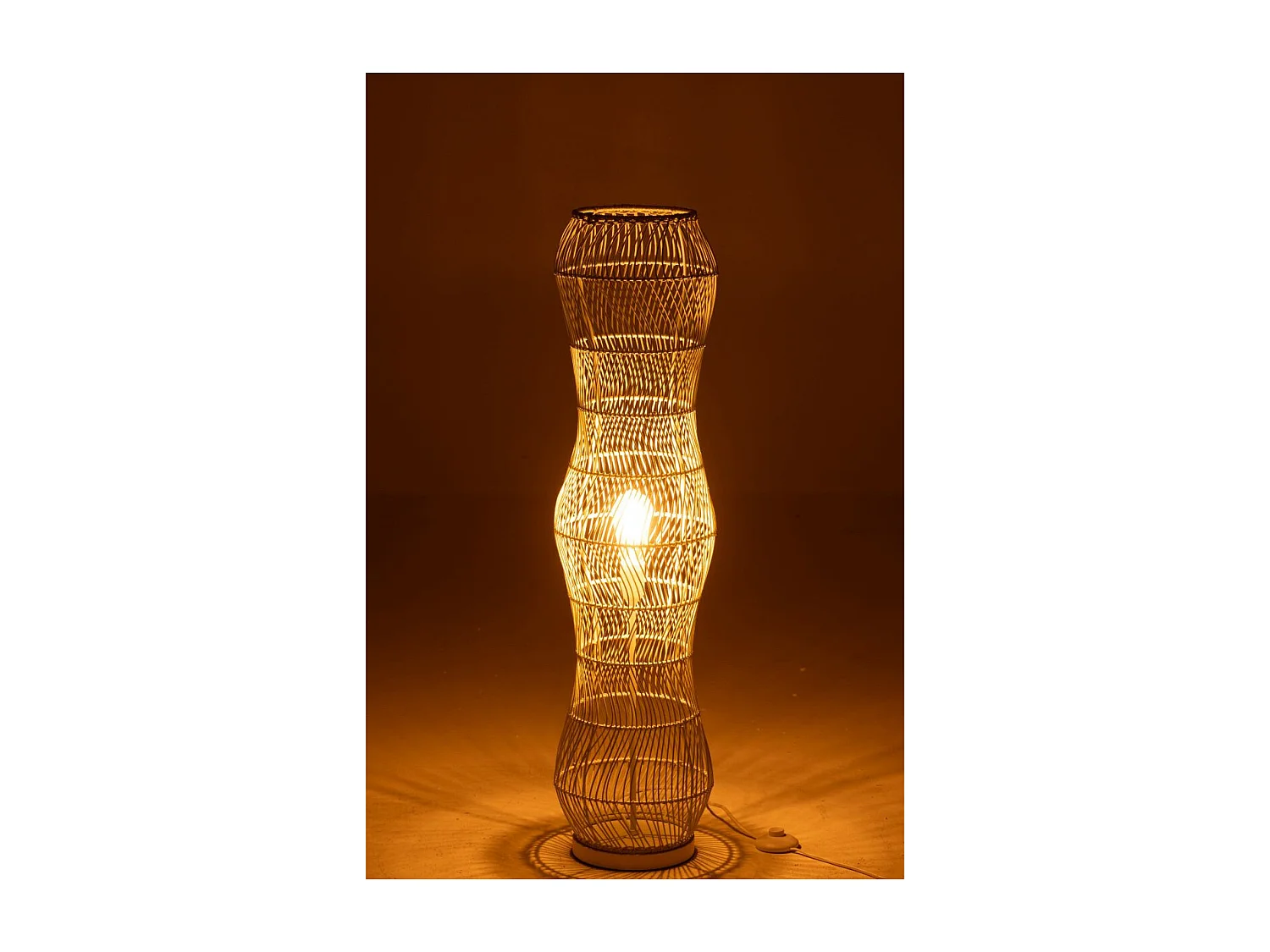 Lampadaire Torsade en Rotin "Etta" 101cm Vert