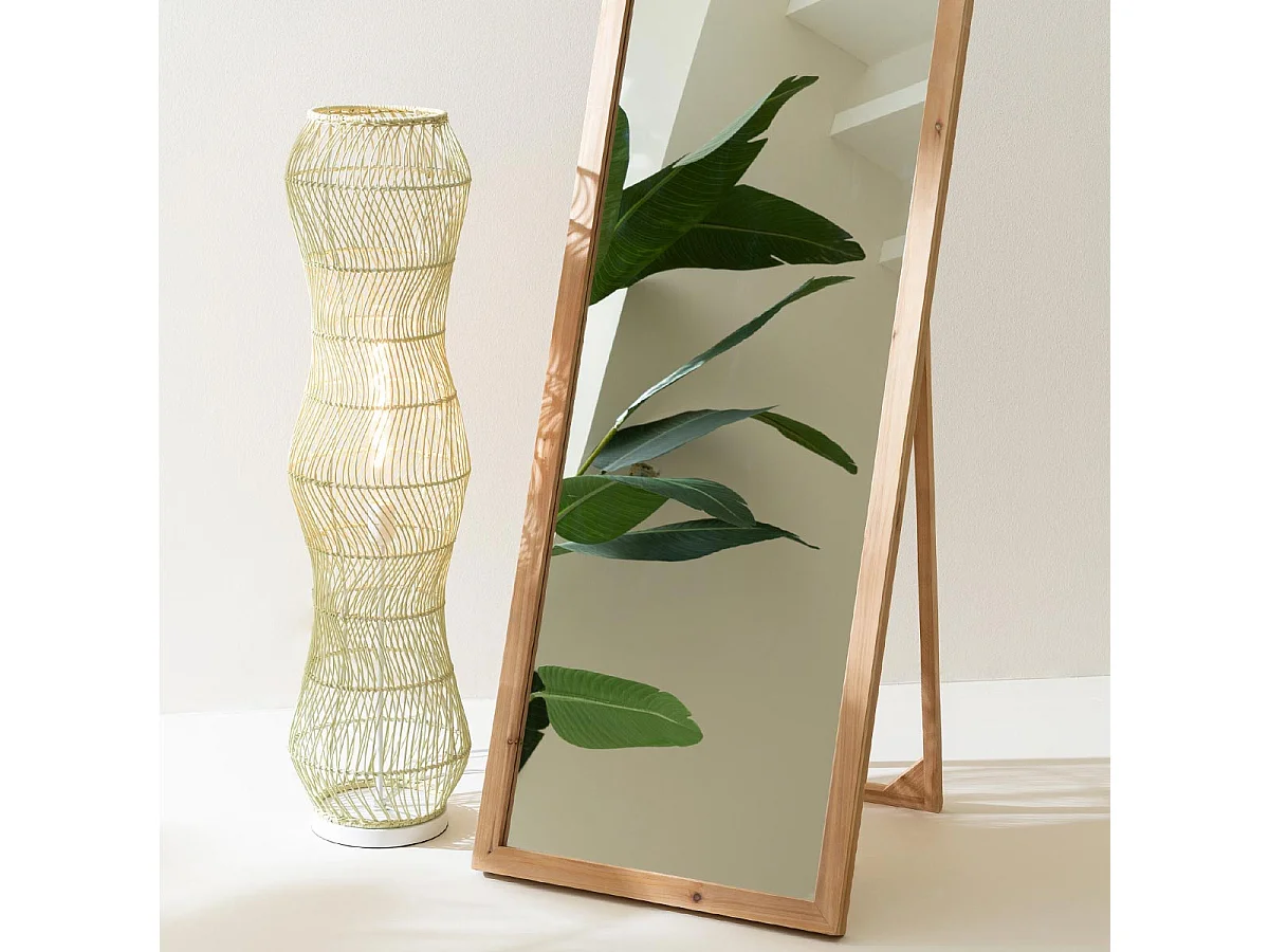 Lampadaire Torsade en Rotin "Etta" 101cm Vert