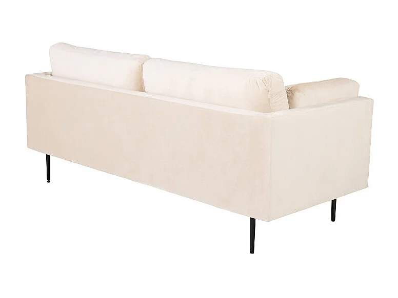 Canapé 3 Places en Velours "Boom" 203cm Beige & Noir