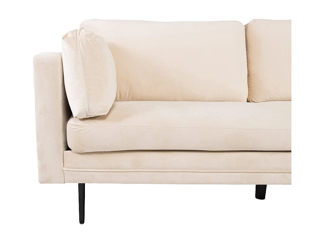 Canapé 3 Places en Velours "Boom" 203cm Beige & Noir