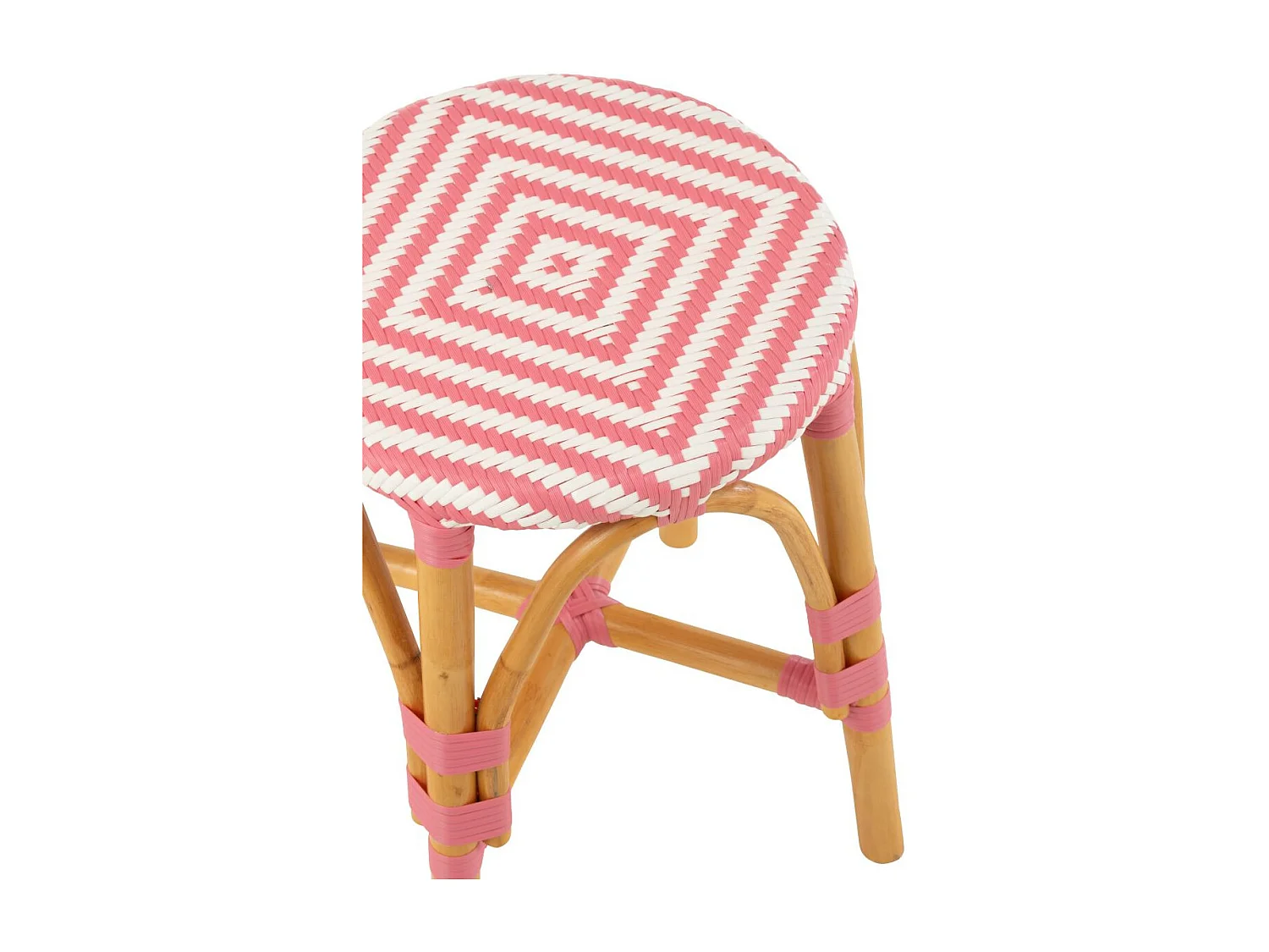 Tabouret en Rotin "Danial" 44cm Rose