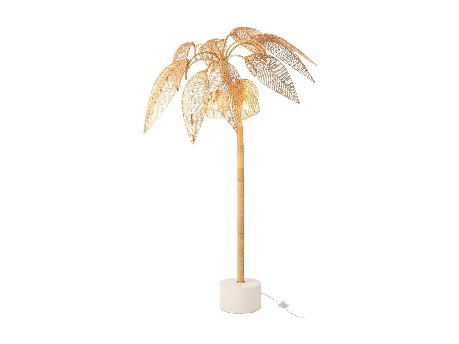 Lampadaire Cocotier en Rotin "Canne à Sucre" 150cm Naturel