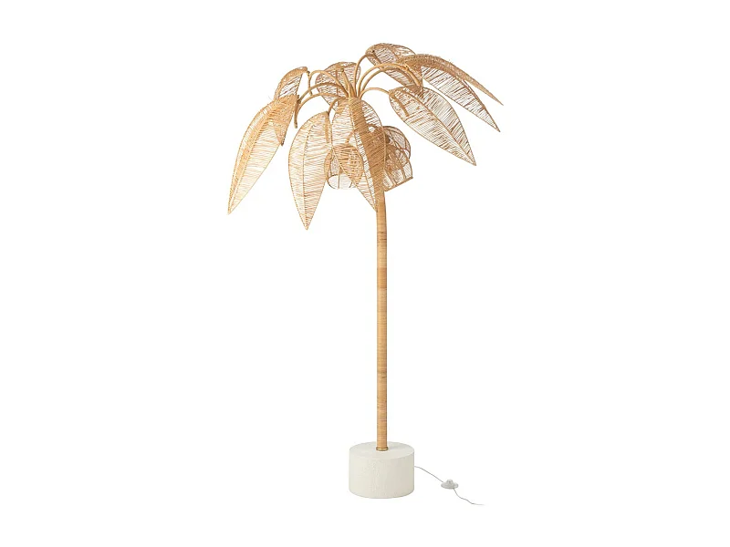 Lampadaire Cocotier en Rotin "Canne à Sucre" 150cm Naturel