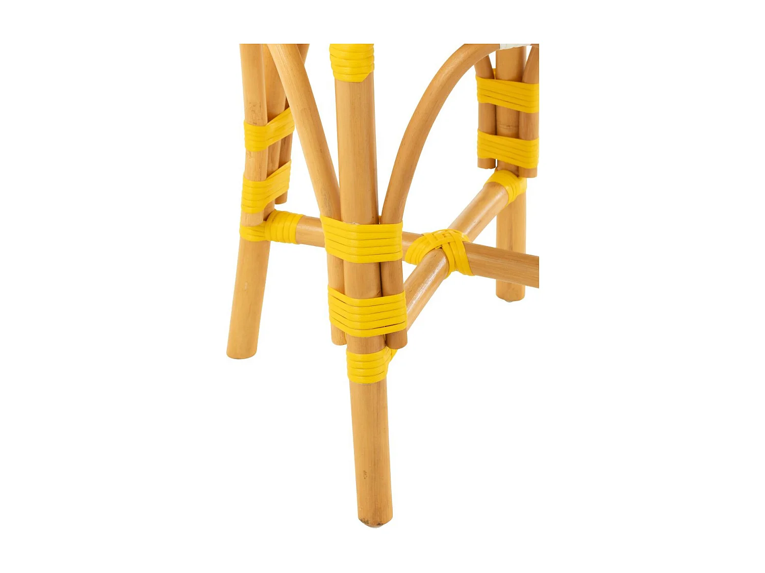 Tabouret en Rotin "Danial" 44cm Jaune
