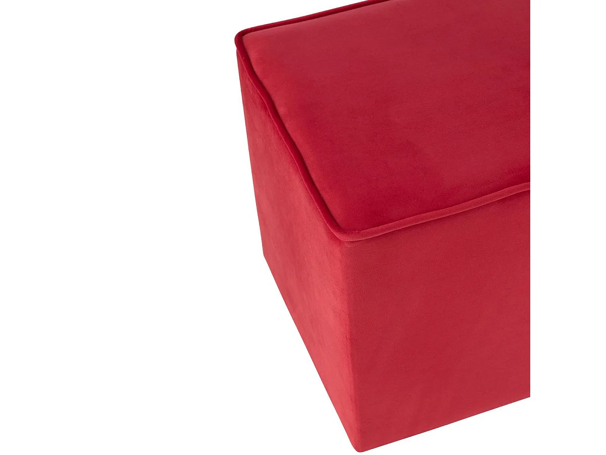 Pouf Carré en Velours "Pumpkin" 37cm Rose Framboise