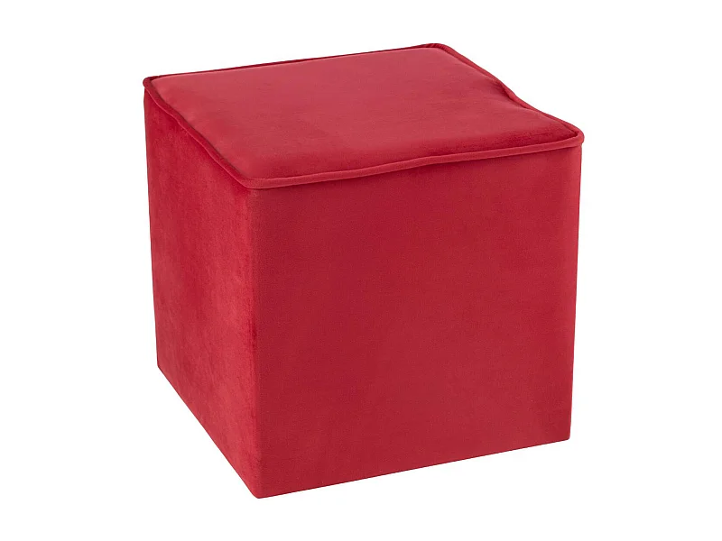 Pouf Carré en Velours "Pumpkin" 37cm Rose Framboise