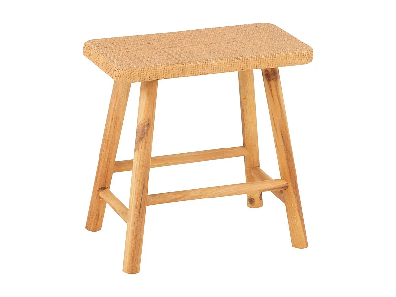 Tabouret Cannage en Rotin "Malinda" 46cm Naturel