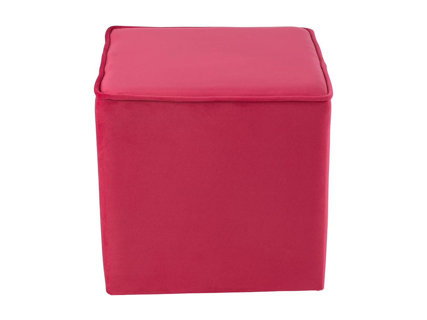 Pouf Carré en Velours "Pumpkin" 37cm Rose Vif