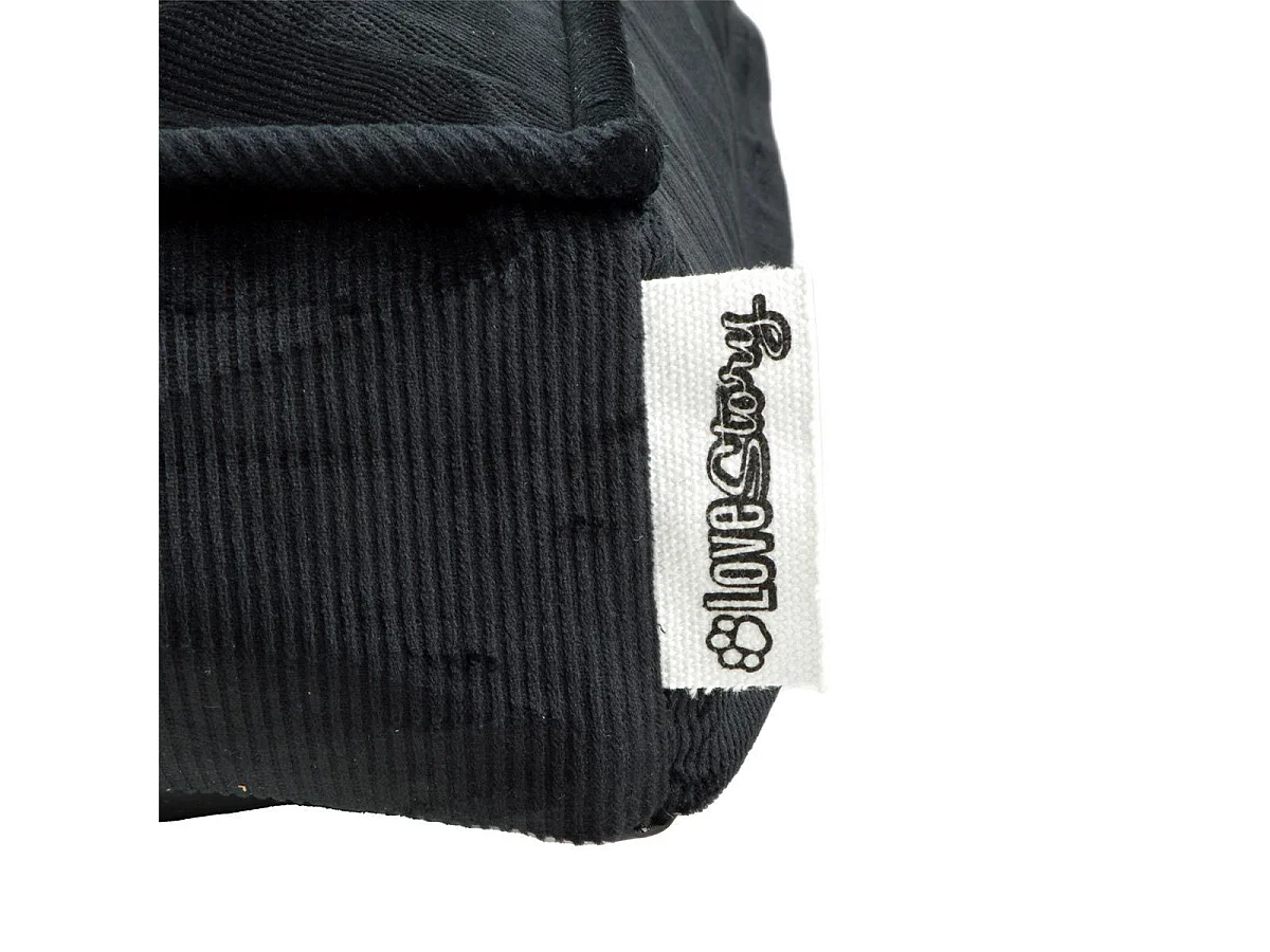 Coussin Rectangle Chien & Chat Velours "Crafty" 80cm Noir