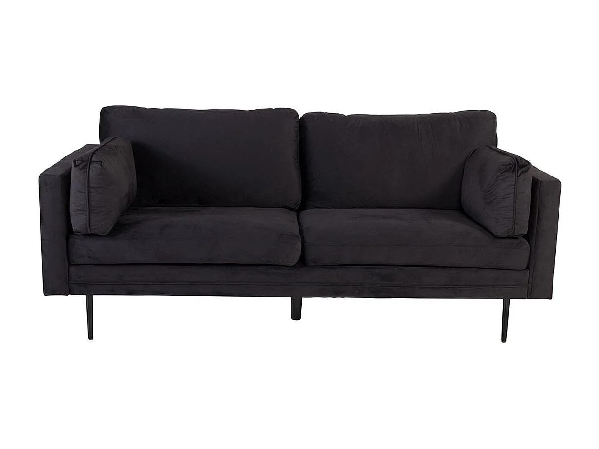 Canapé 3 Places en Velours "Boom" 203cm Noir