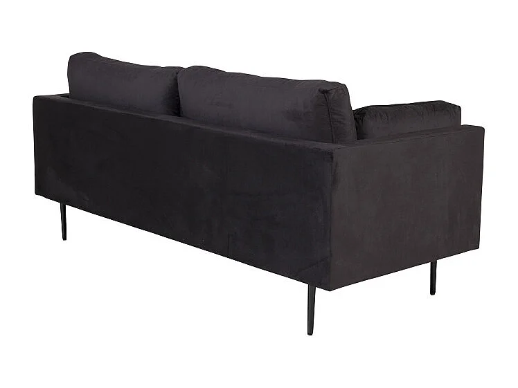 Canapé 3 Places en Velours "Boom" 203cm Noir