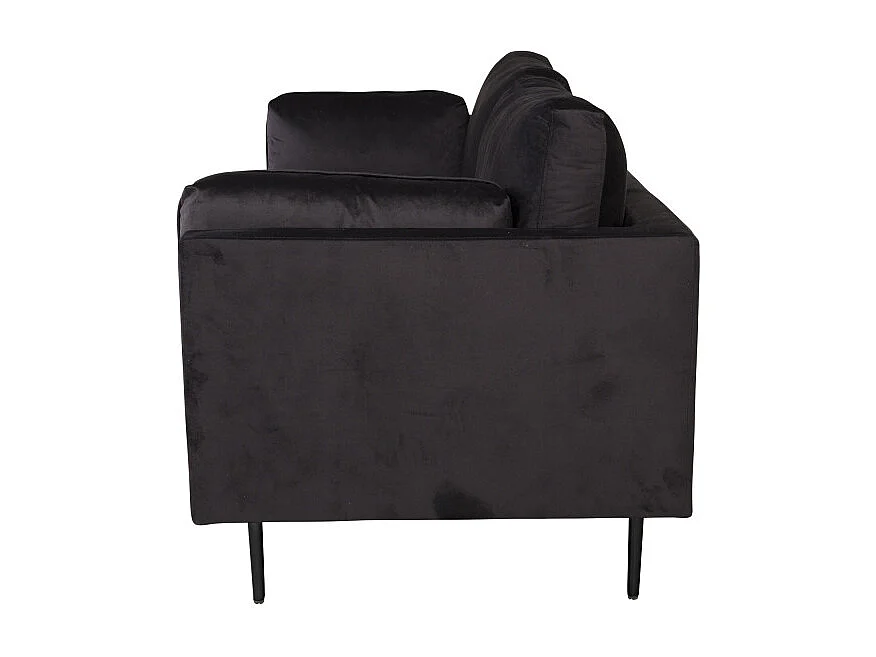 Canapé 3 Places en Velours "Boom" 203cm Noir