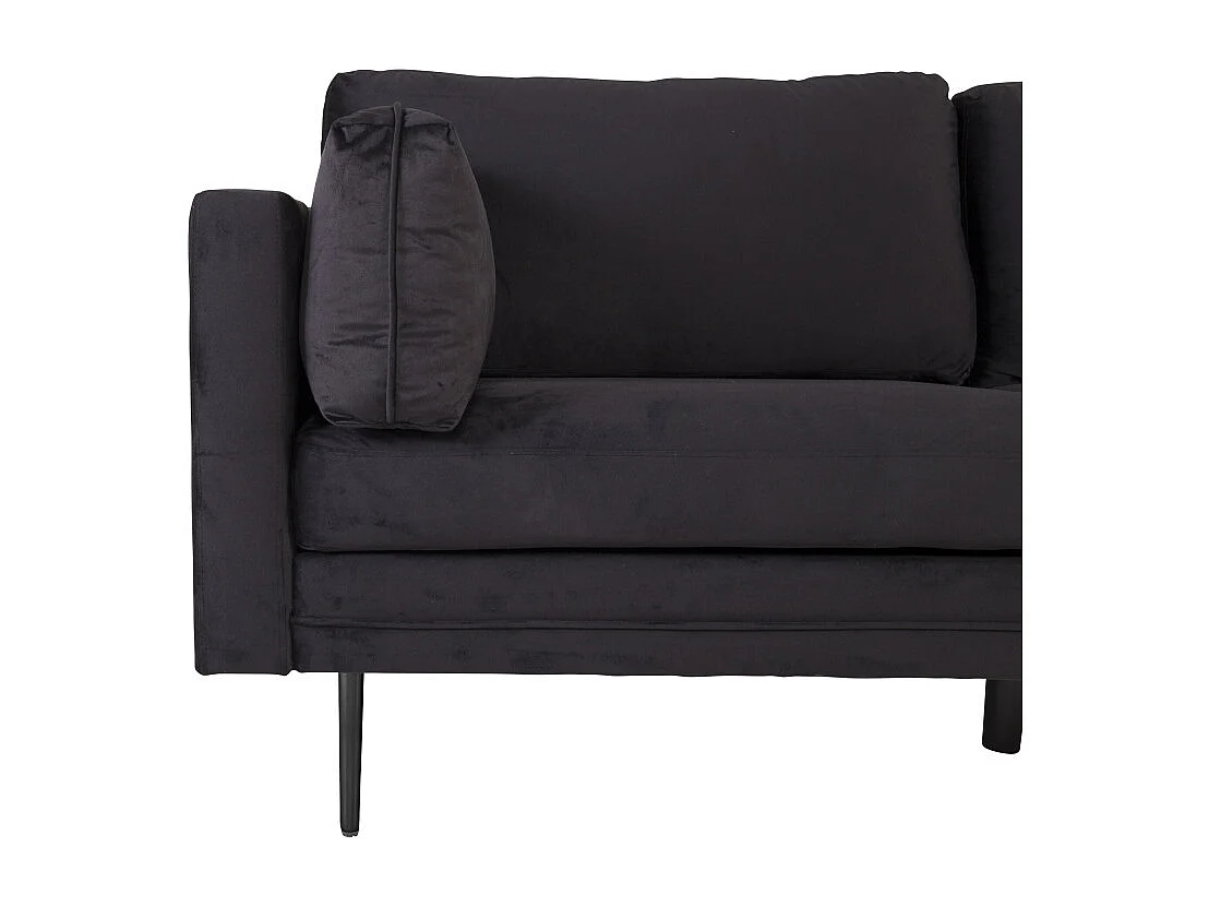 Canapé 3 Places en Velours "Boom" 203cm Noir