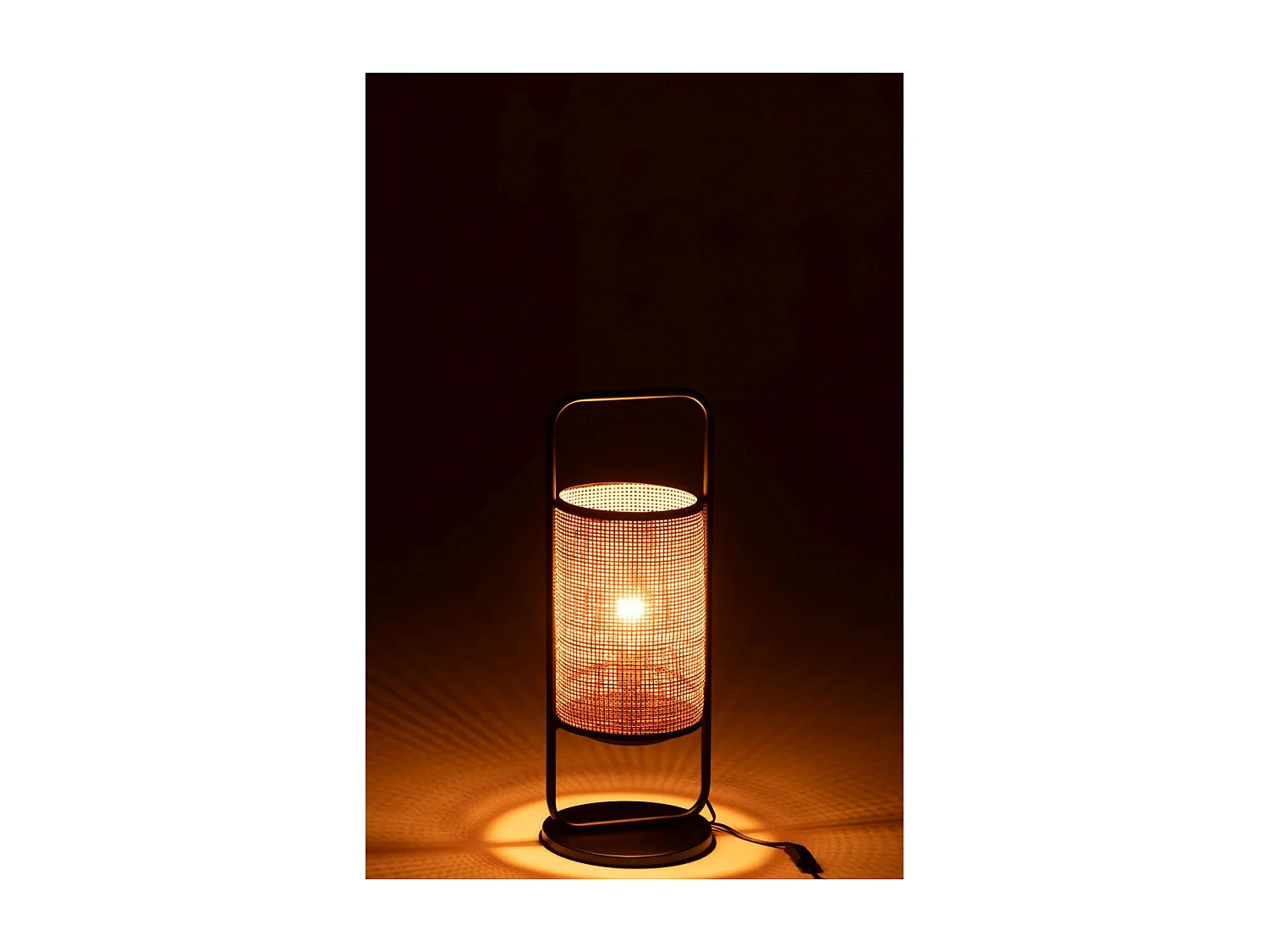 Lampe à Poser en Rotin sur Pied "Mabel" 61cm Naturel