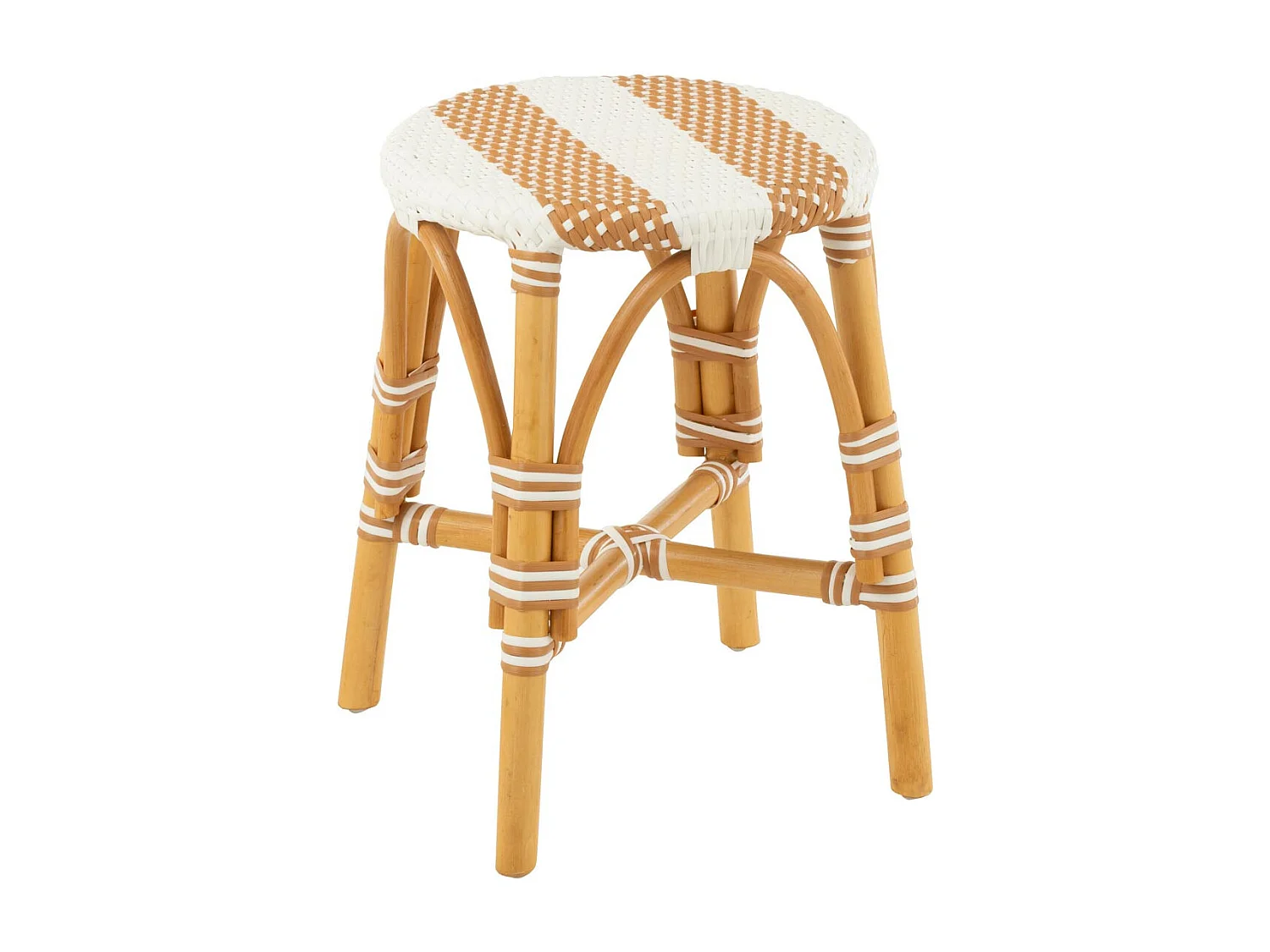 Tabouret en Rotin "Danial" 44cm Blanc