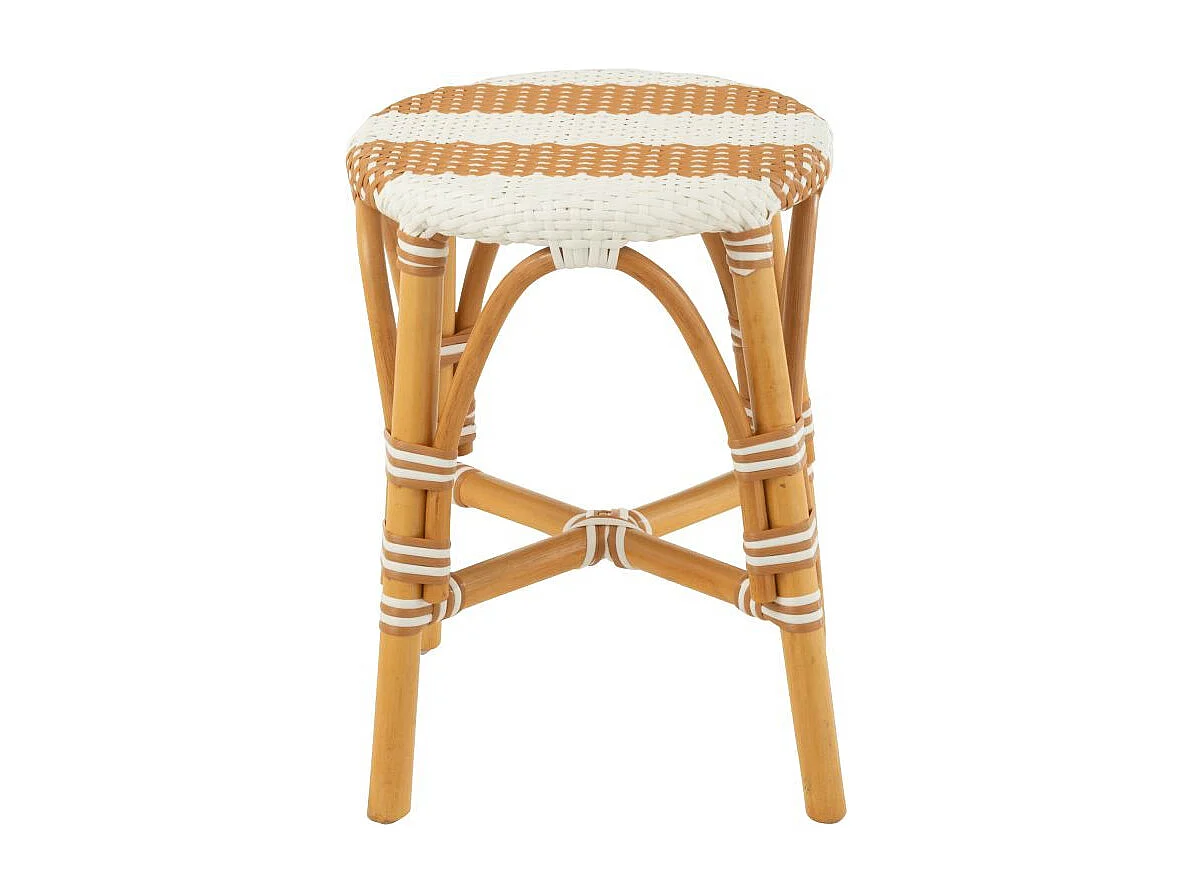 Tabouret en Rotin "Danial" 44cm Blanc