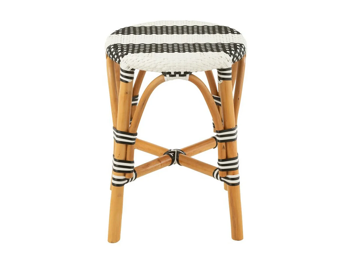 Tabouret en Rotin "Danial" 44cm Noir
