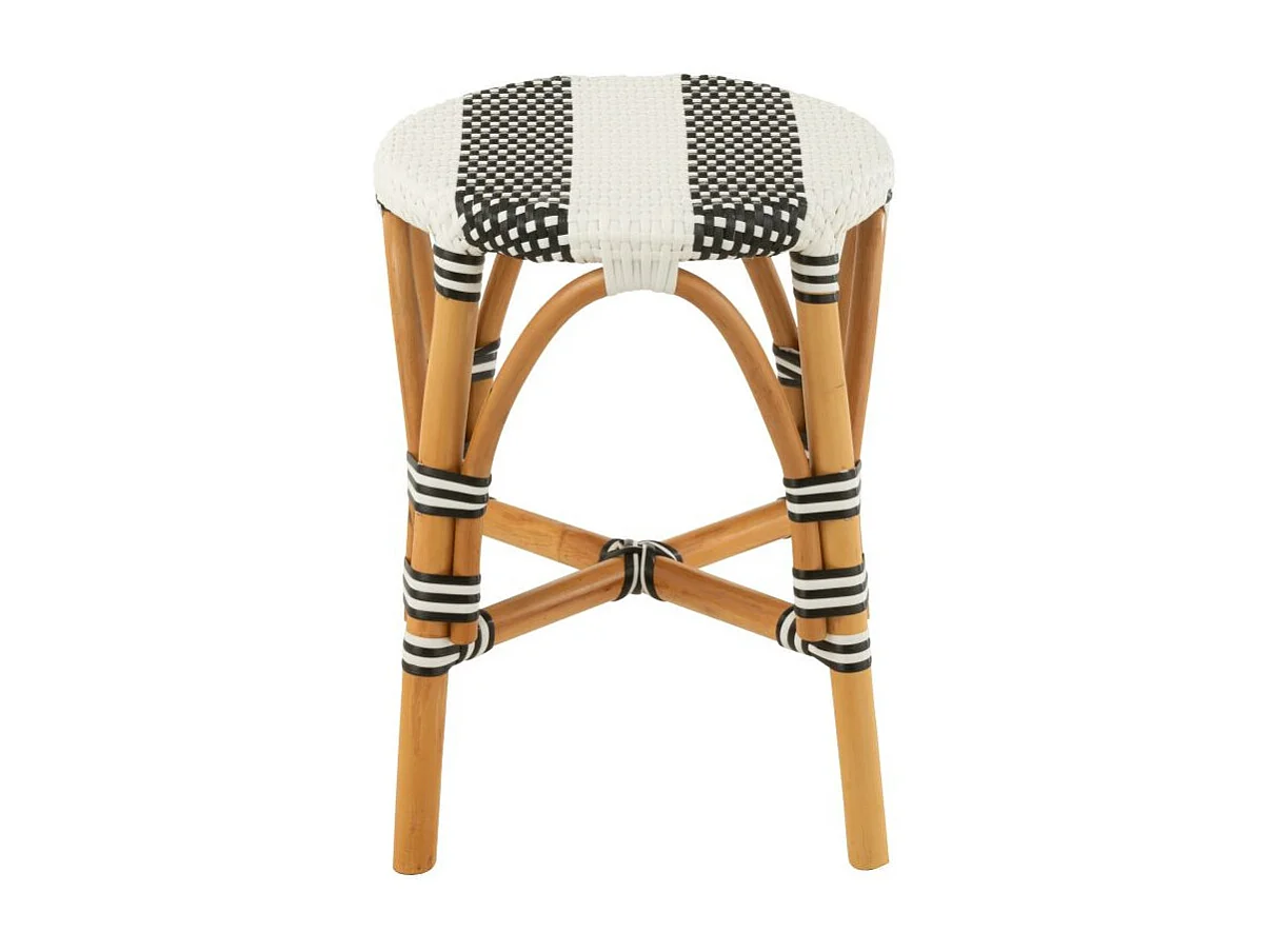 Tabouret en Rotin "Danial" 44cm Noir