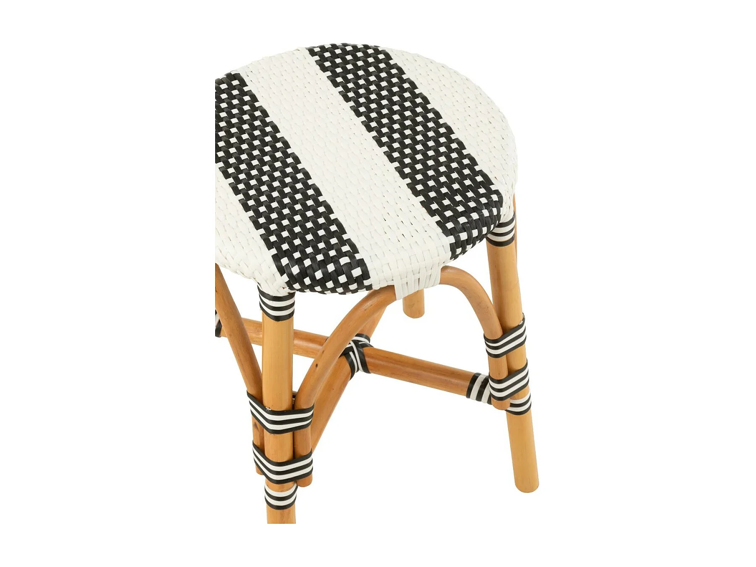 Tabouret en Rotin "Danial" 44cm Noir