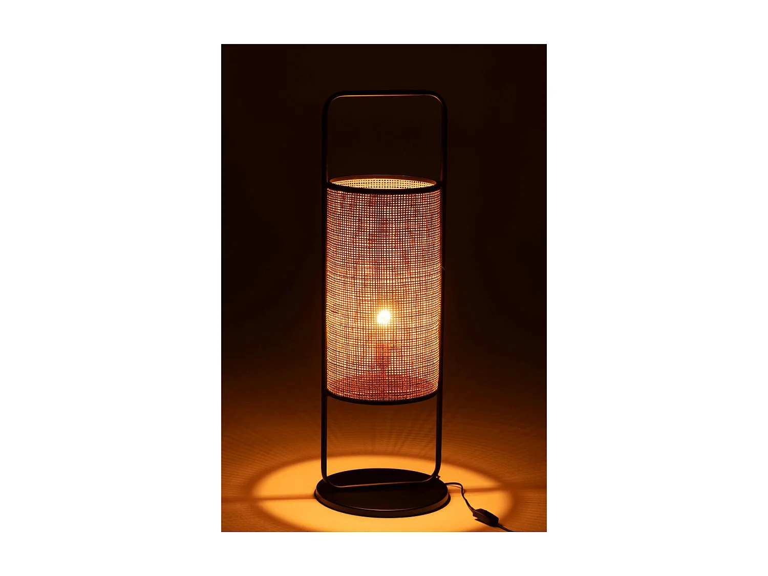 Lampe à Poser en Rotin sur Pied "Mabel" 92cm Naturel