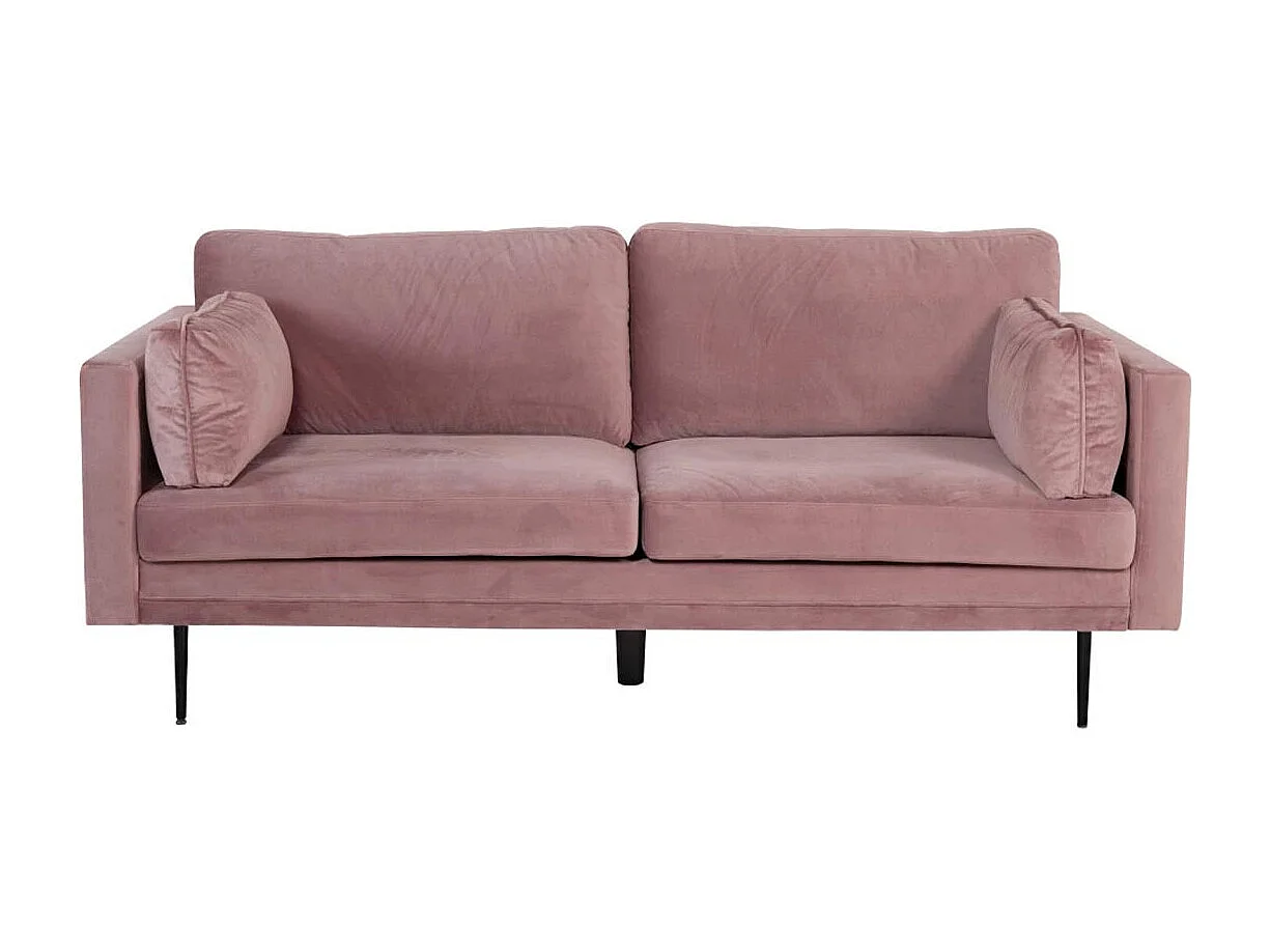 Canapé 3 Places en Velours "Boom" 203cm Rose & Noir