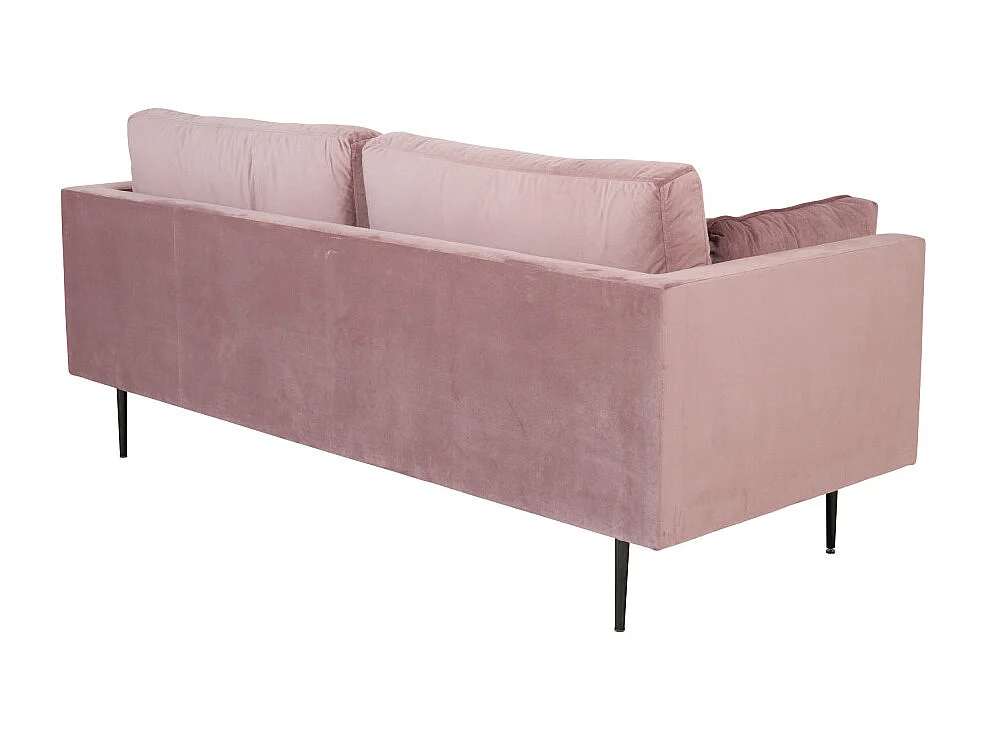 Canapé 3 Places en Velours "Boom" 203cm Rose & Noir