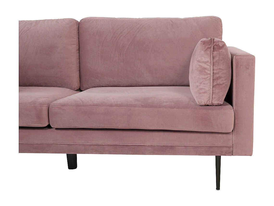 Canapé 3 Places en Velours "Boom" 203cm Rose & Noir