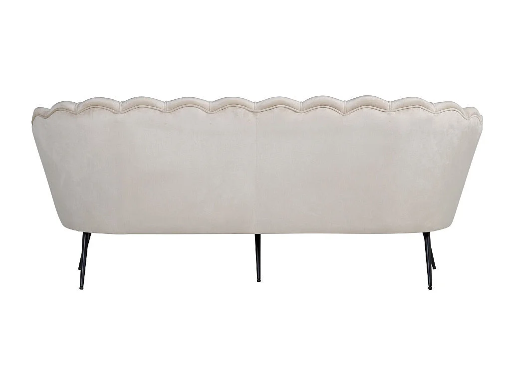 Canapé 3 Places en Velours "Calais" 180cm Beige