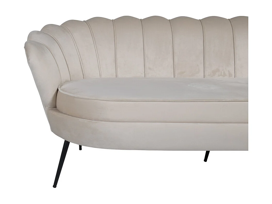 Canapé 3 Places en Velours "Calais" 180cm Beige