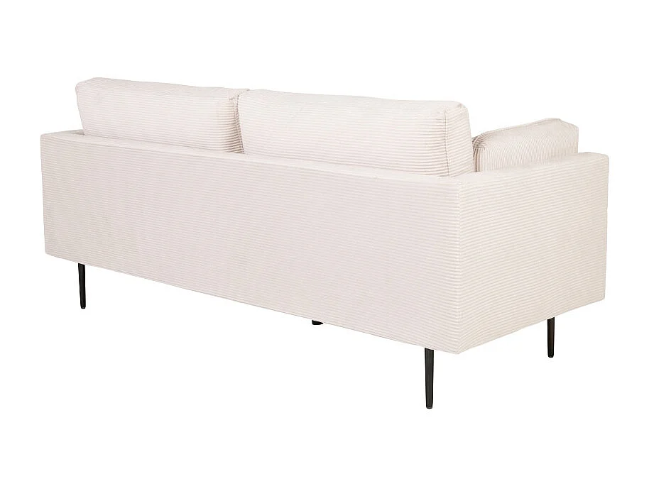 Canapé 3 Places en Velours Côtelé "Boom" 203cm Beige Clair