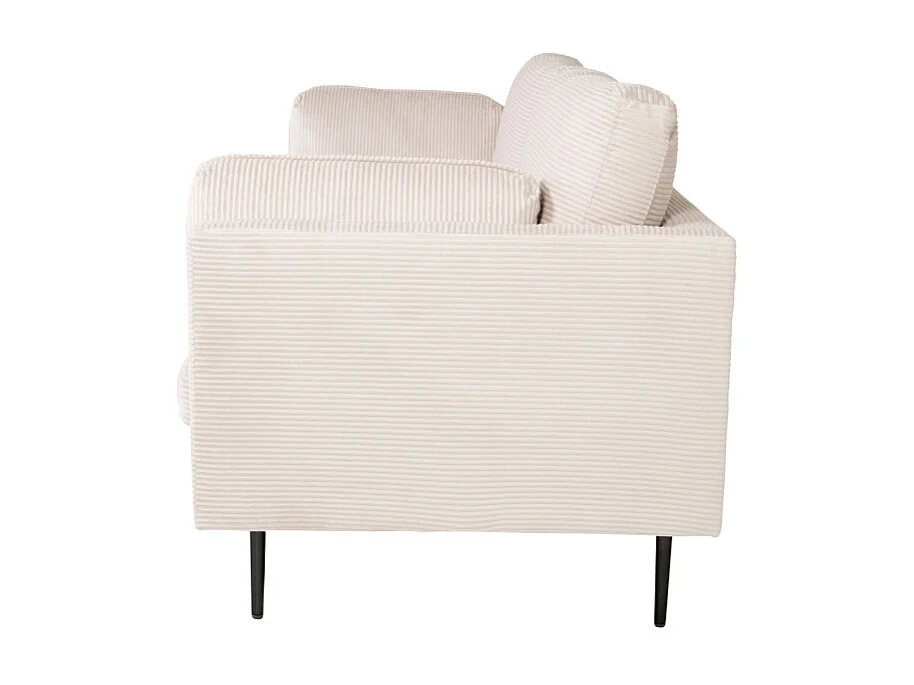 Canapé 3 Places en Velours Côtelé "Boom" 203cm Beige Clair