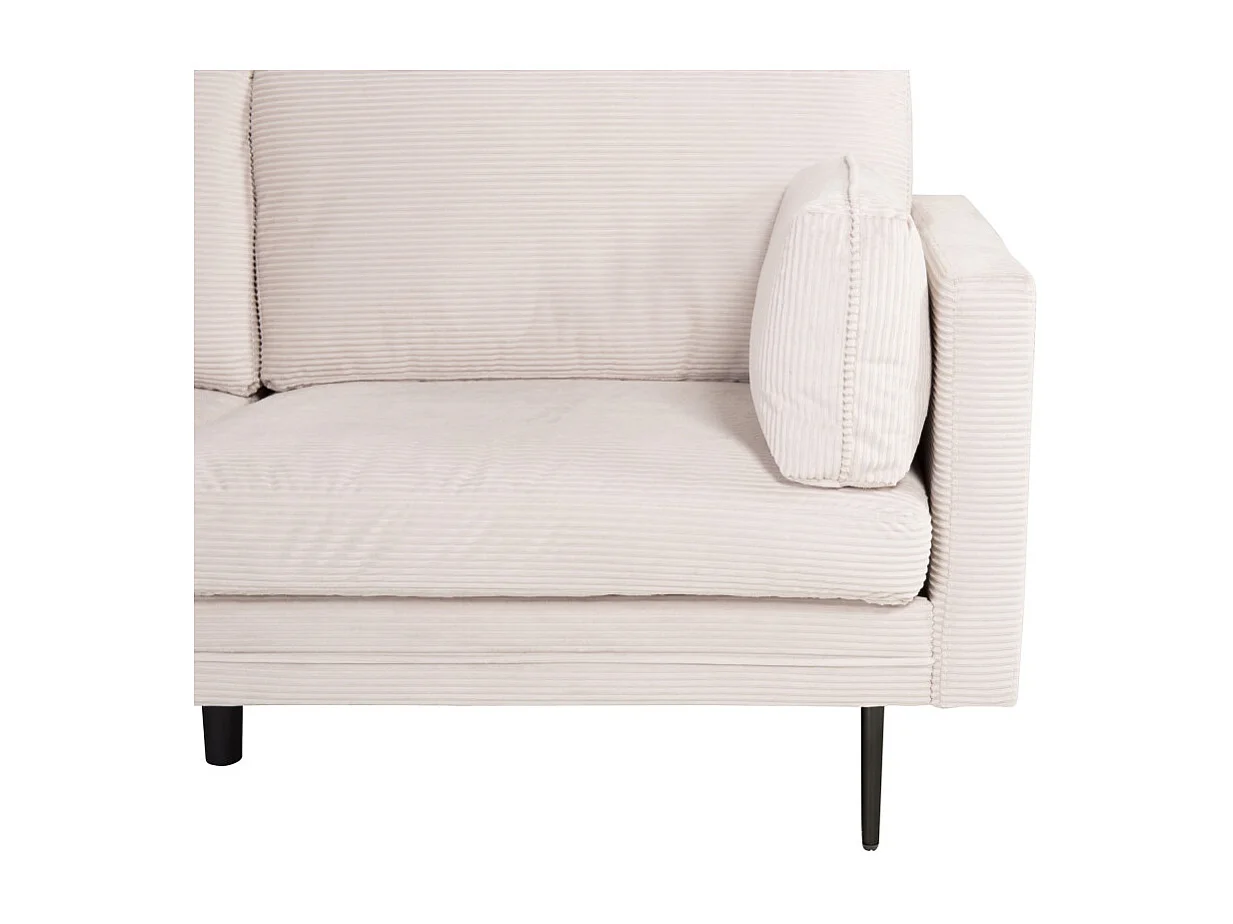 Canapé 3 Places en Velours Côtelé "Boom" 203cm Beige Clair