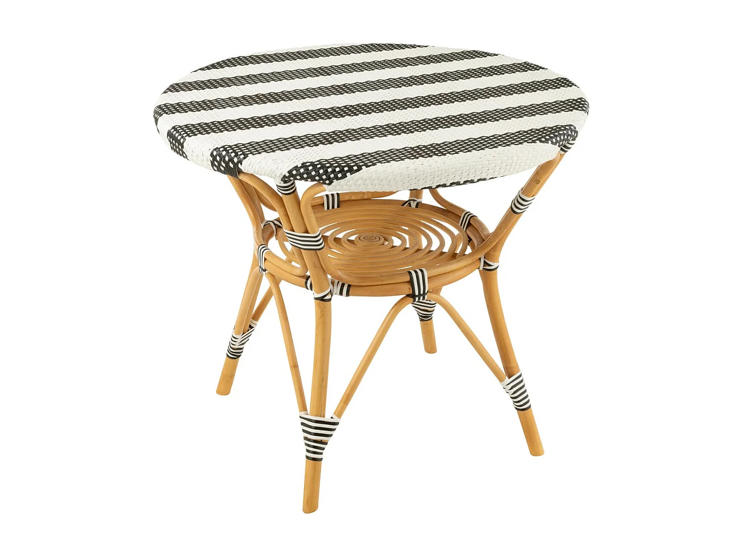 Table à Manger en Rotin "Danial" 90cm Noir