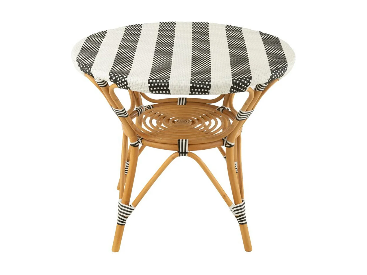 Table à Manger en Rotin "Danial" 90cm Noir