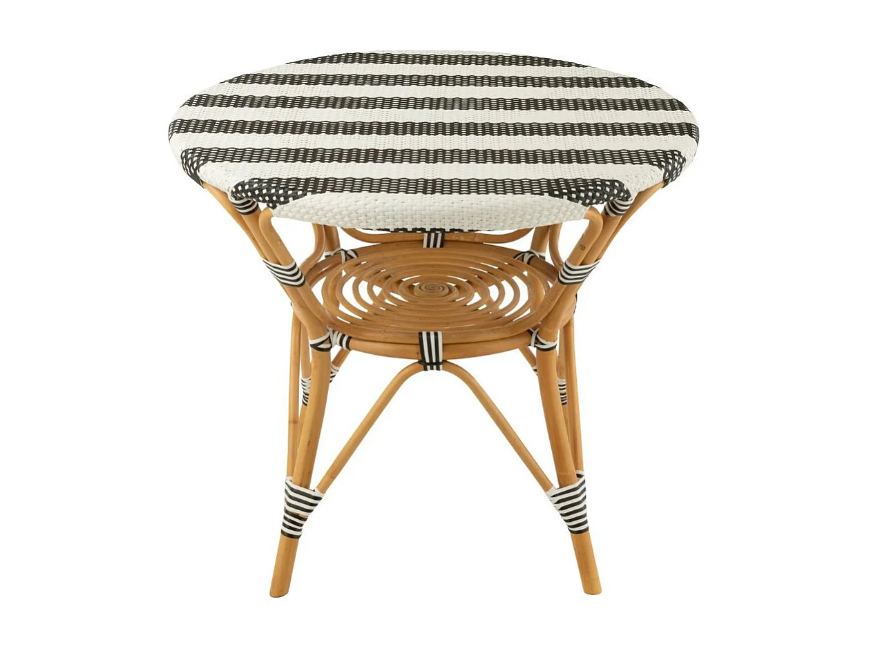 Table à Manger en Rotin "Danial" 90cm Noir