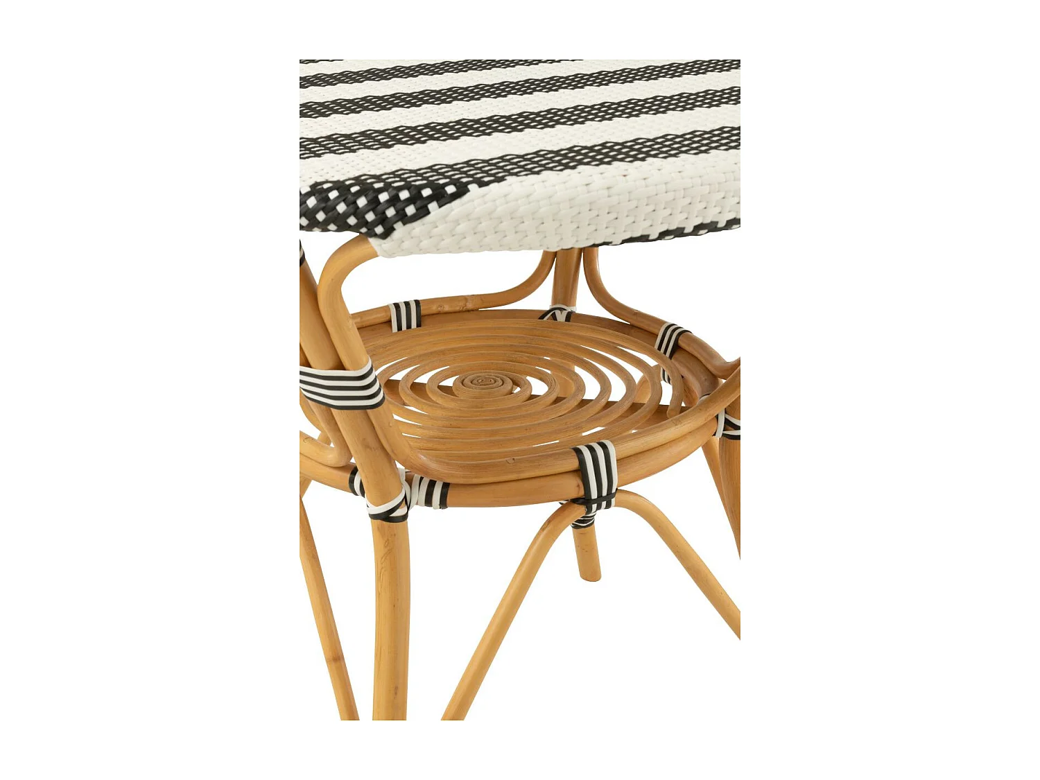 Table à Manger en Rotin "Danial" 90cm Noir