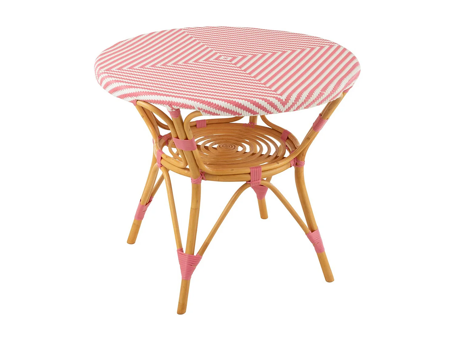 Table à Manger en Rotin "Danial" 90cm Rose