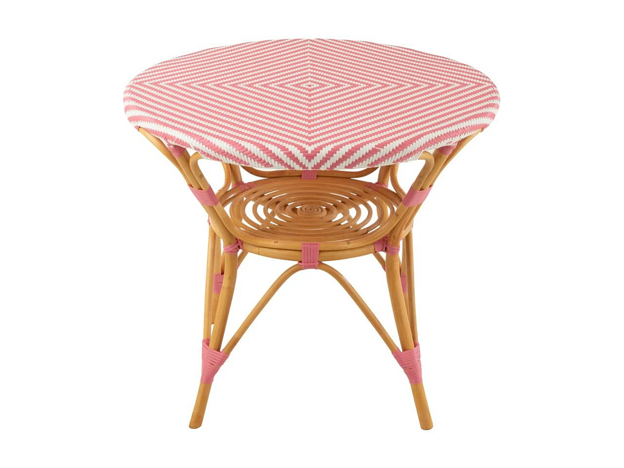Table à Manger en Rotin "Danial" 90cm Rose