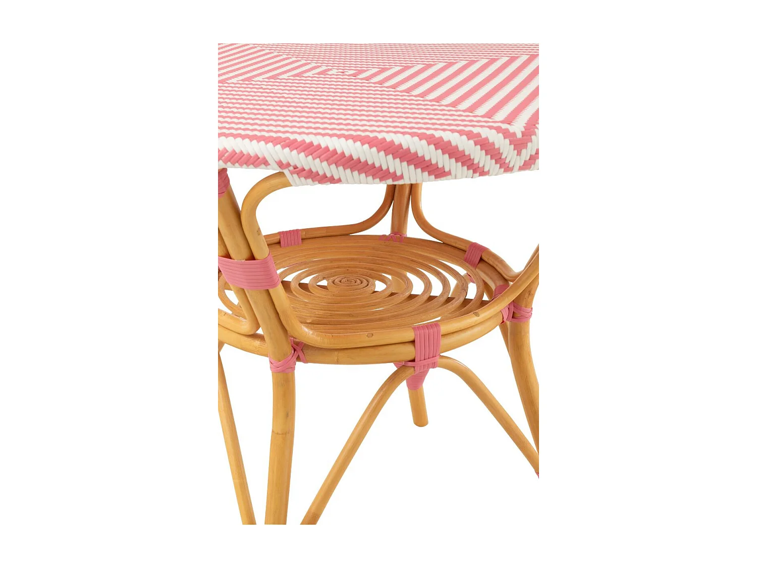 Table à Manger en Rotin "Danial" 90cm Rose