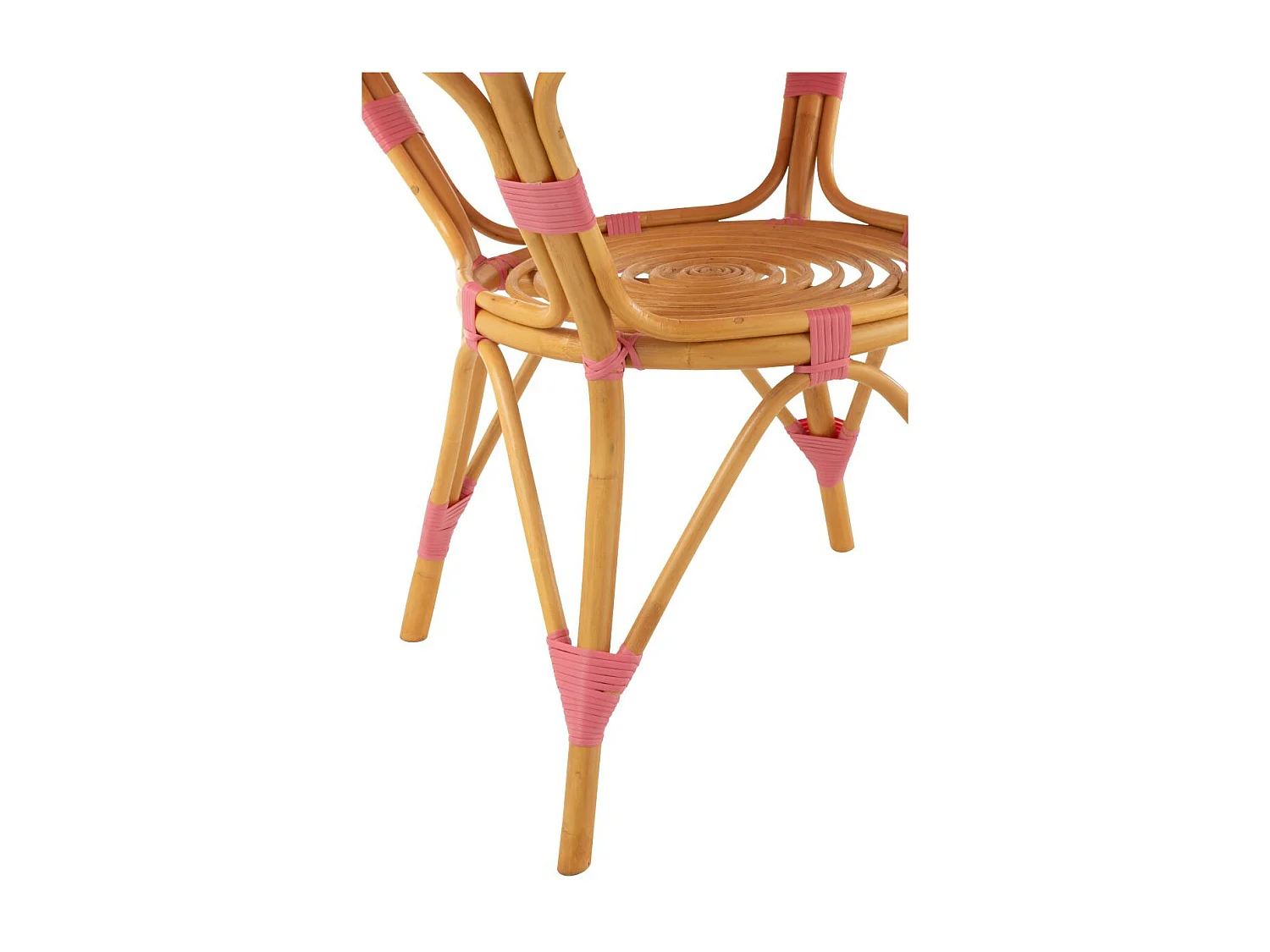 Table à Manger en Rotin "Danial" 90cm Rose