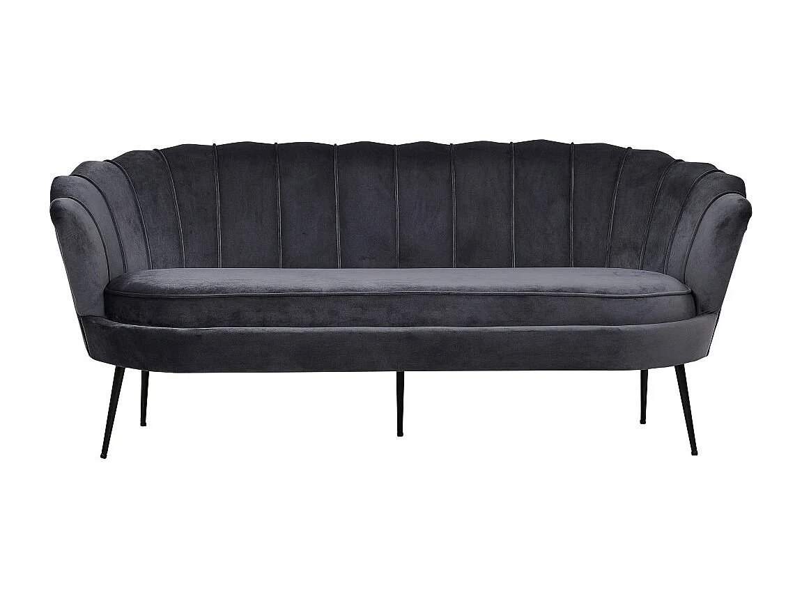 Canapé 3 Places en Velours "Calais" 180cm Gris