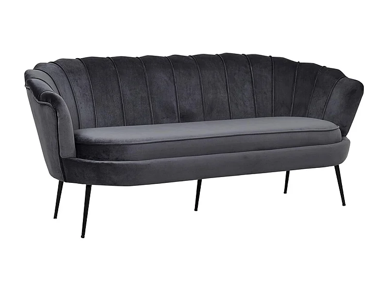 Canapé 3 Places en Velours "Calais" 180cm Gris