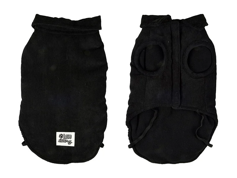 Manteau Pour Chien "Velours Côtelé" 35cm Noir